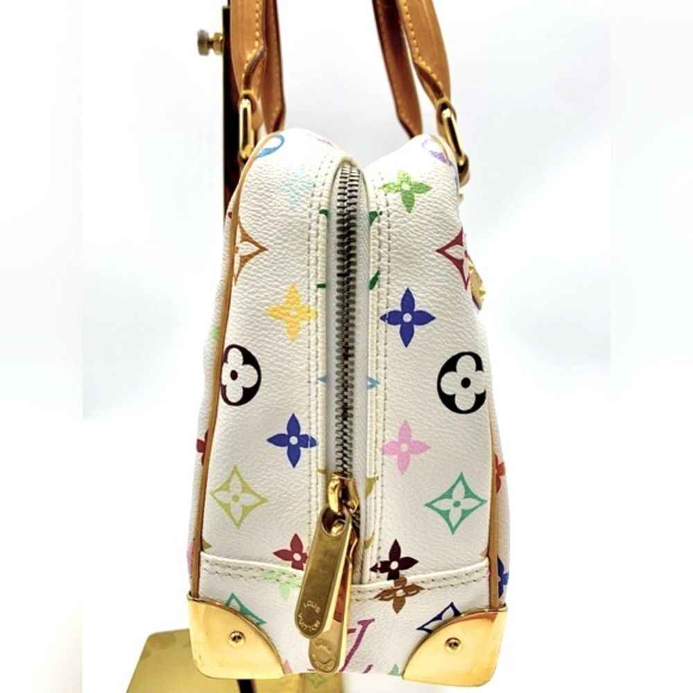 Louis Vuitton Trouville Murakami Multicolor White Monogram LV Handbag Auth - Picture 3 of 16